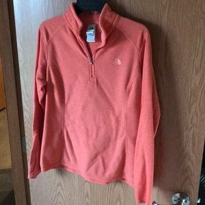 Orange North Face Fleece Half Zip